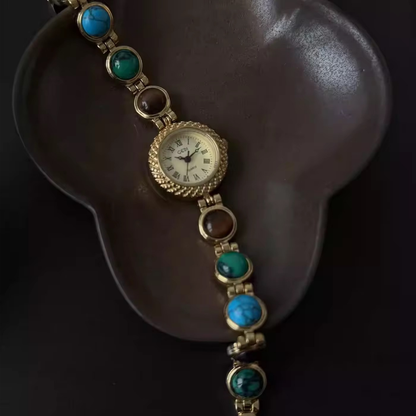 Montre bijou Louisa - Or et pierres précieuses