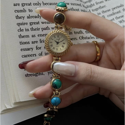 Montre bijou Louisa - Or et pierres précieuses