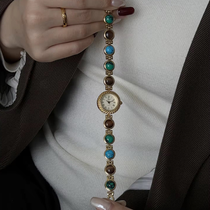 Montre bijou Louisa - Or et pierres précieuses