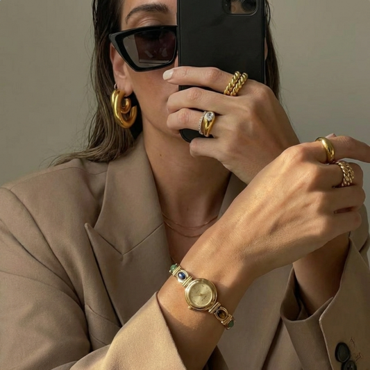 Montre bijou Léna - Or et pierres précieuses